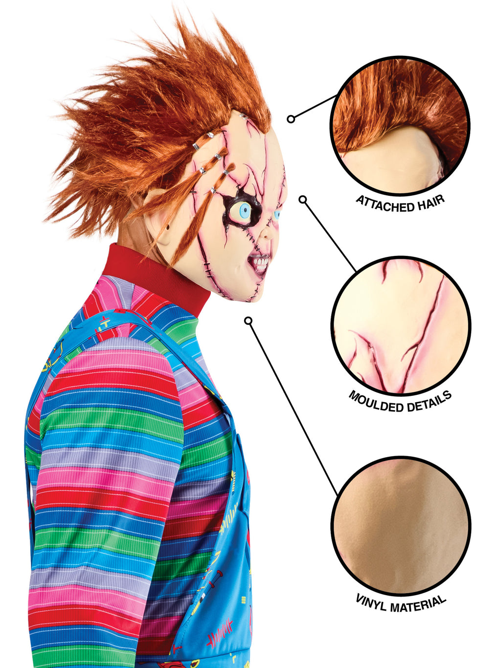 Chucky Stitched Up 3/4 Mask 3