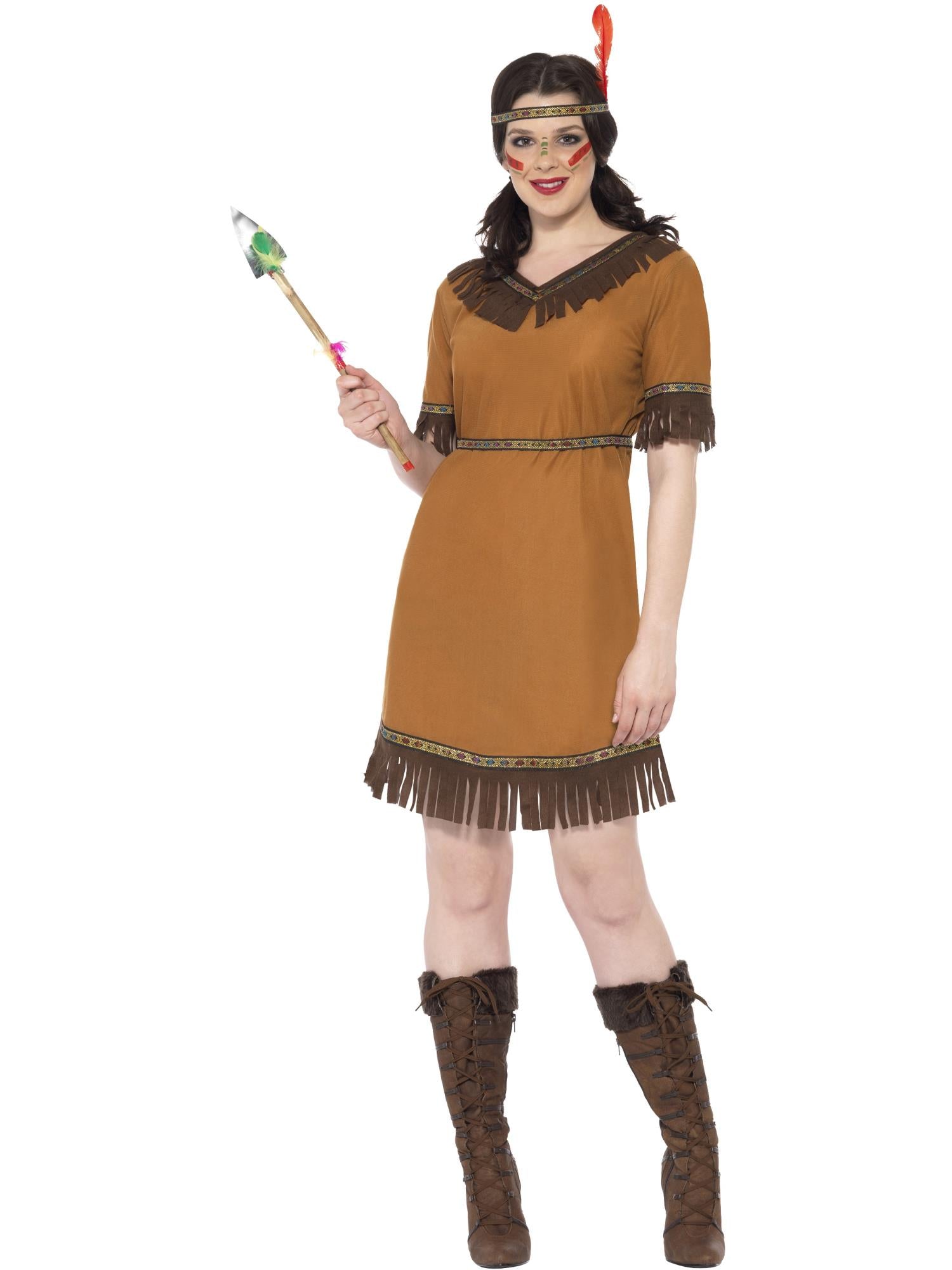 Native American Inspired Maiden Costume, Brown 1