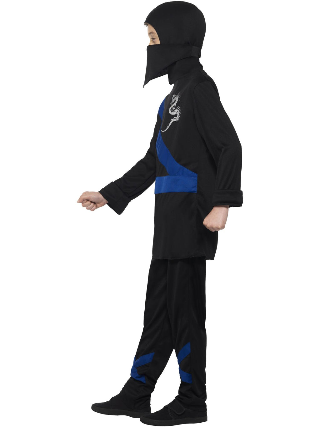Ninja Assassin Costume, Black & Blue 3