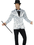 Sequin Jacket, Mens, Silver 1