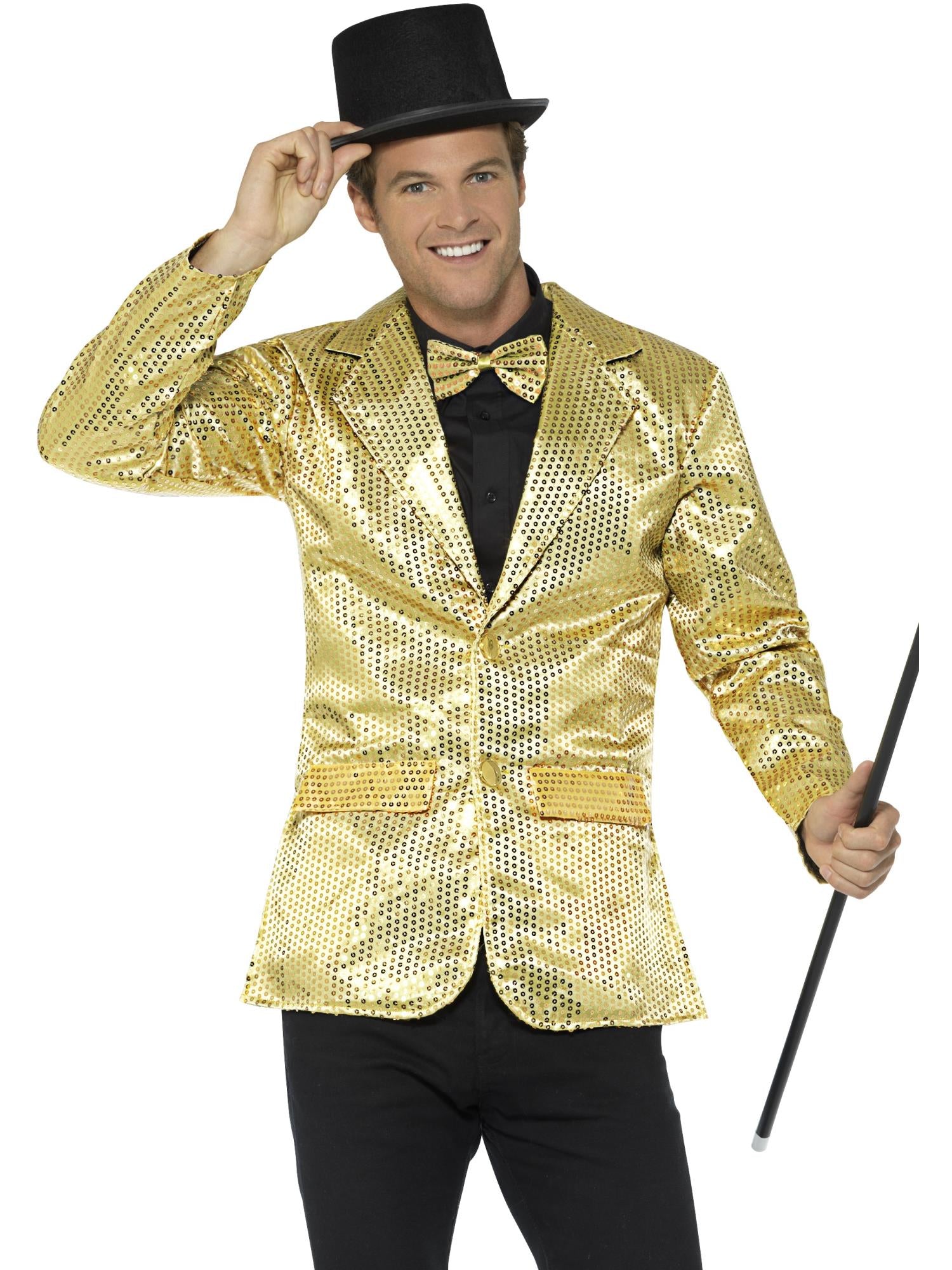 Sequin Jacket, Mens, Gold 1