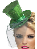 Fever Mini Top Hat on Headband, Green 1