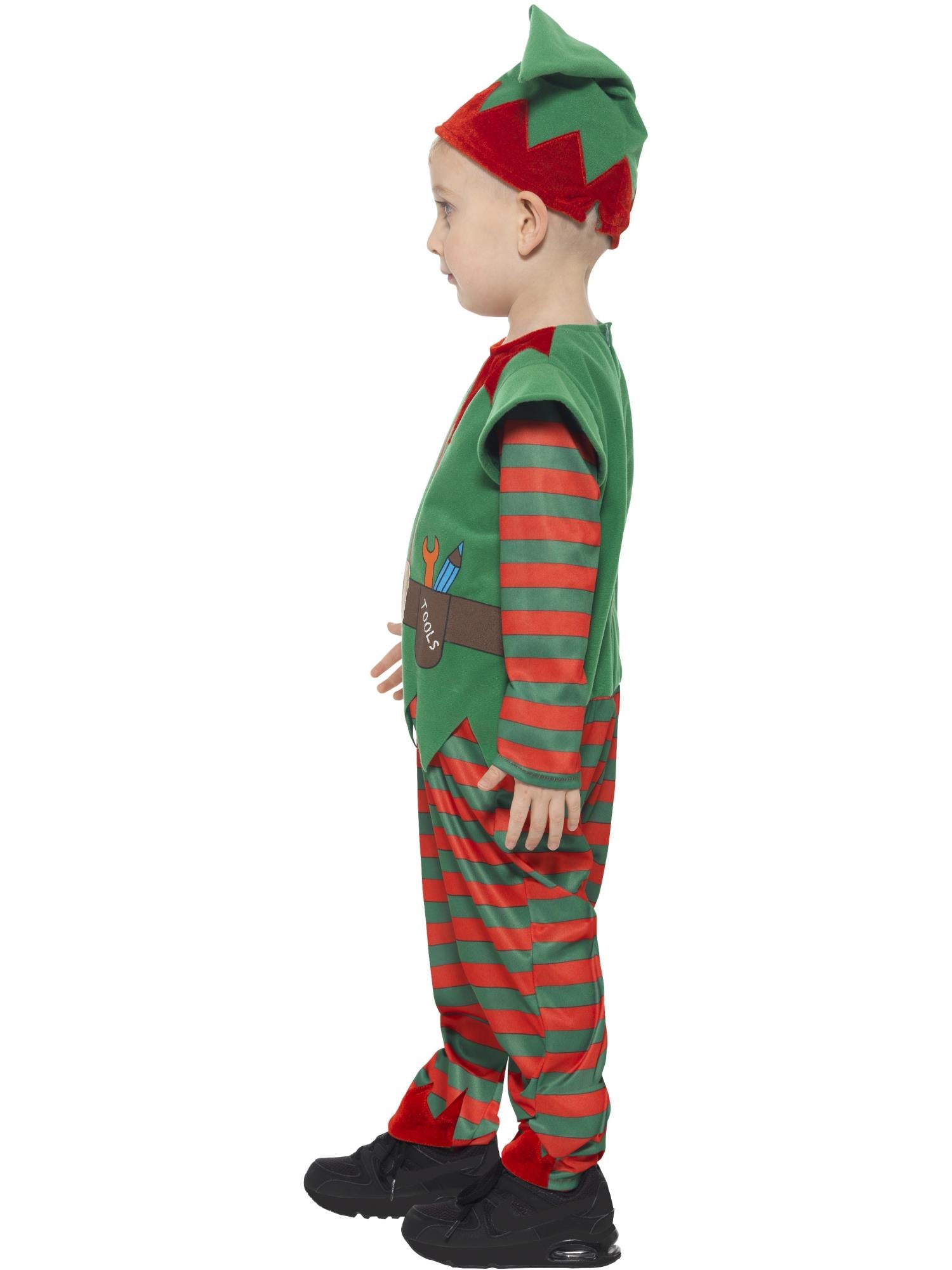 Elf Toddler Costume, Red & Green 3