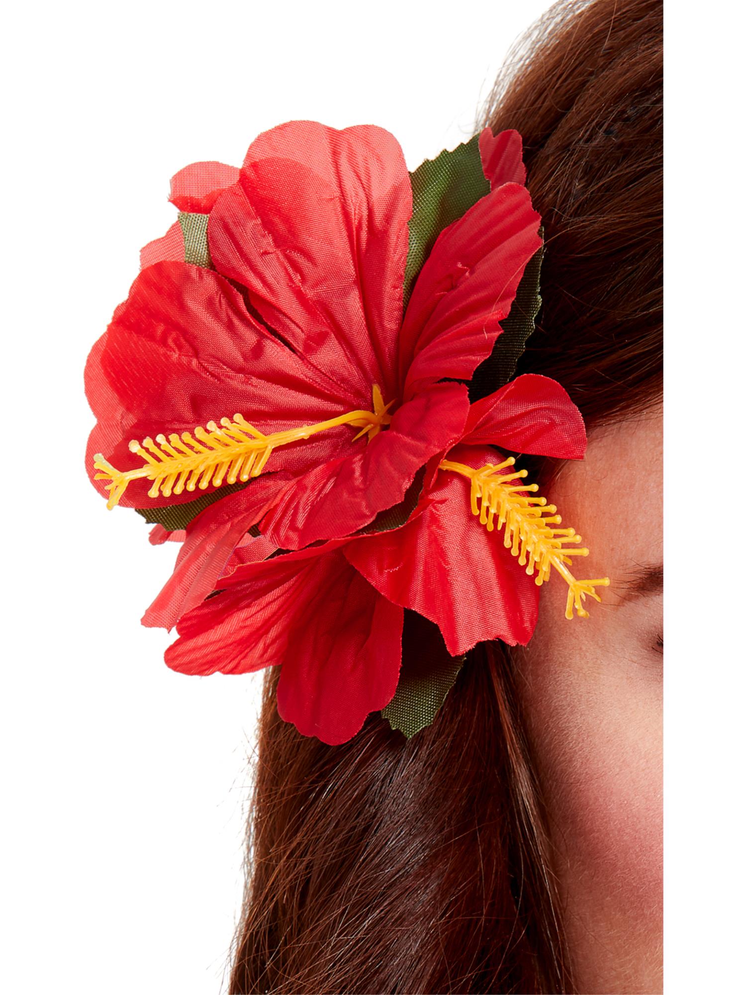 Hawaiian Flower Hair Clip, Red 1