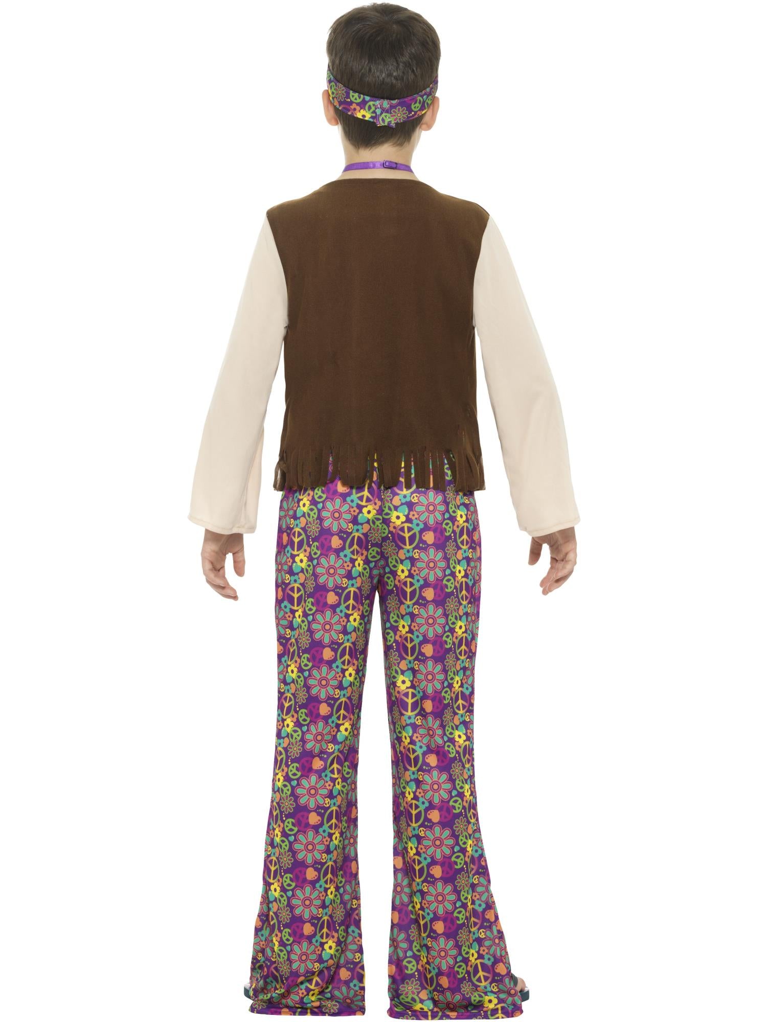 Hippie Boy Costume, with Top, Attached Waistcoat, 2