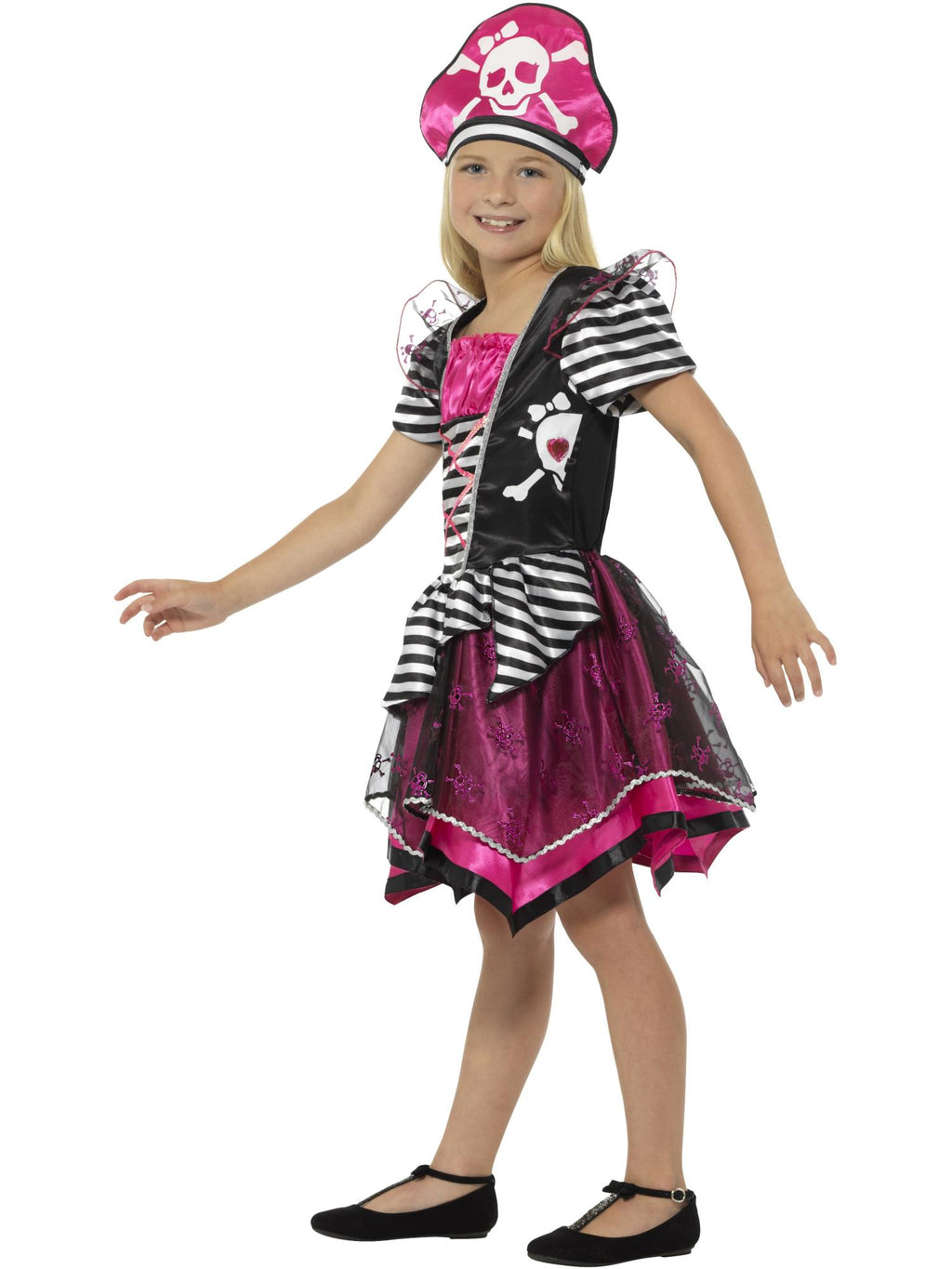 Perfect Pirate Girl Costume, Black & Pink 3