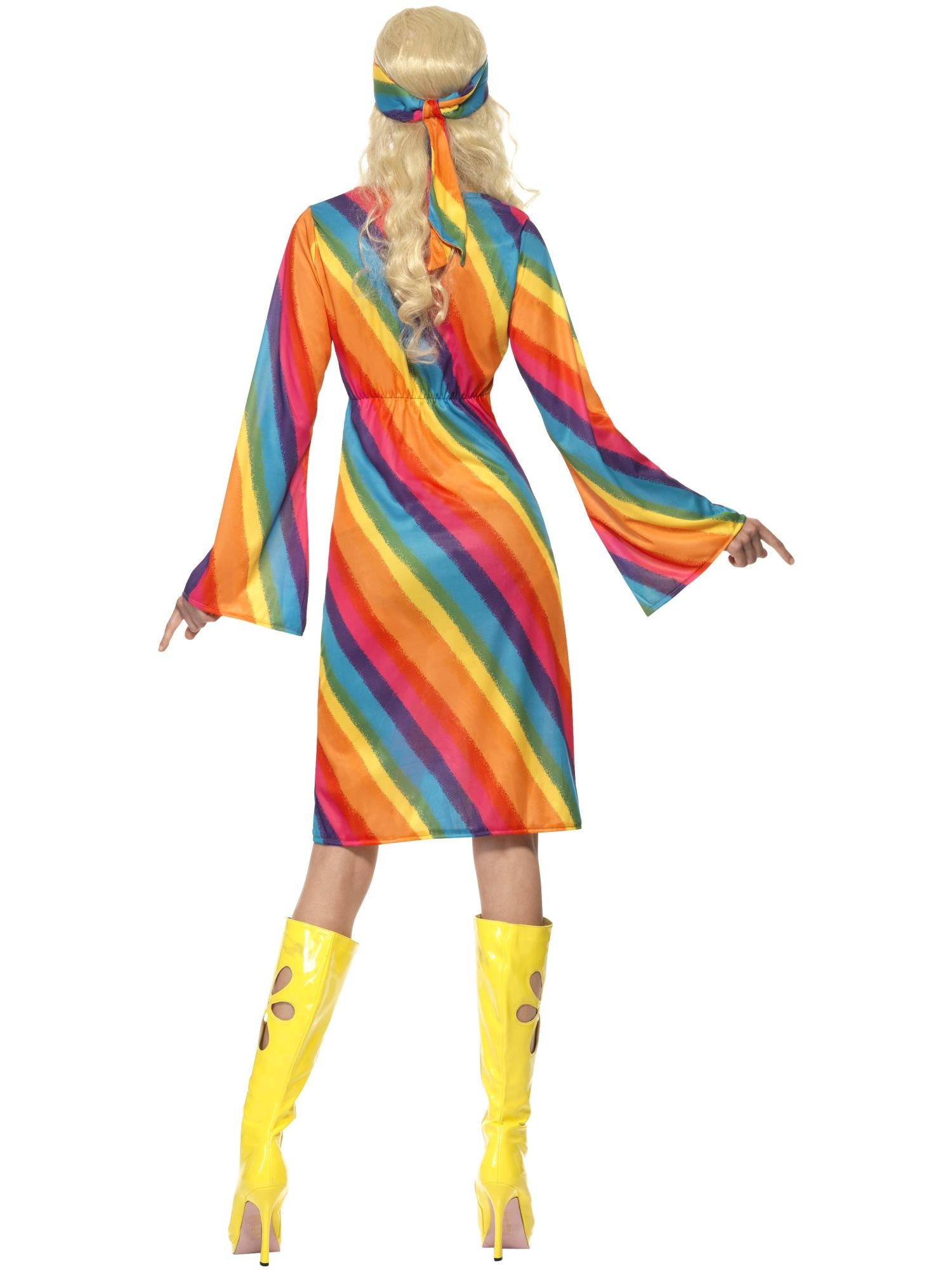 Rainbow Hippie Costume, Multi-Coloured 2