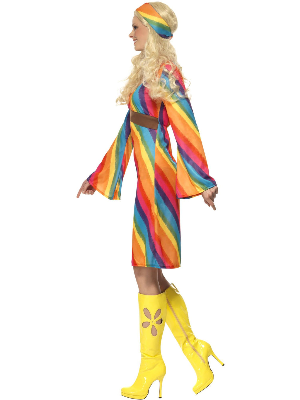 Rainbow Hippie Costume, Multi-Coloured 3