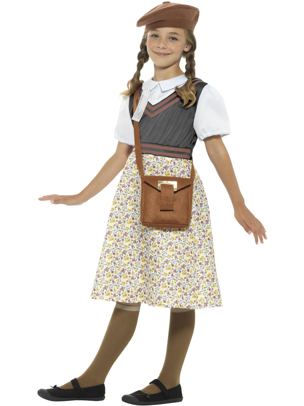 Evacuee School Girl Costume, Grey 3
