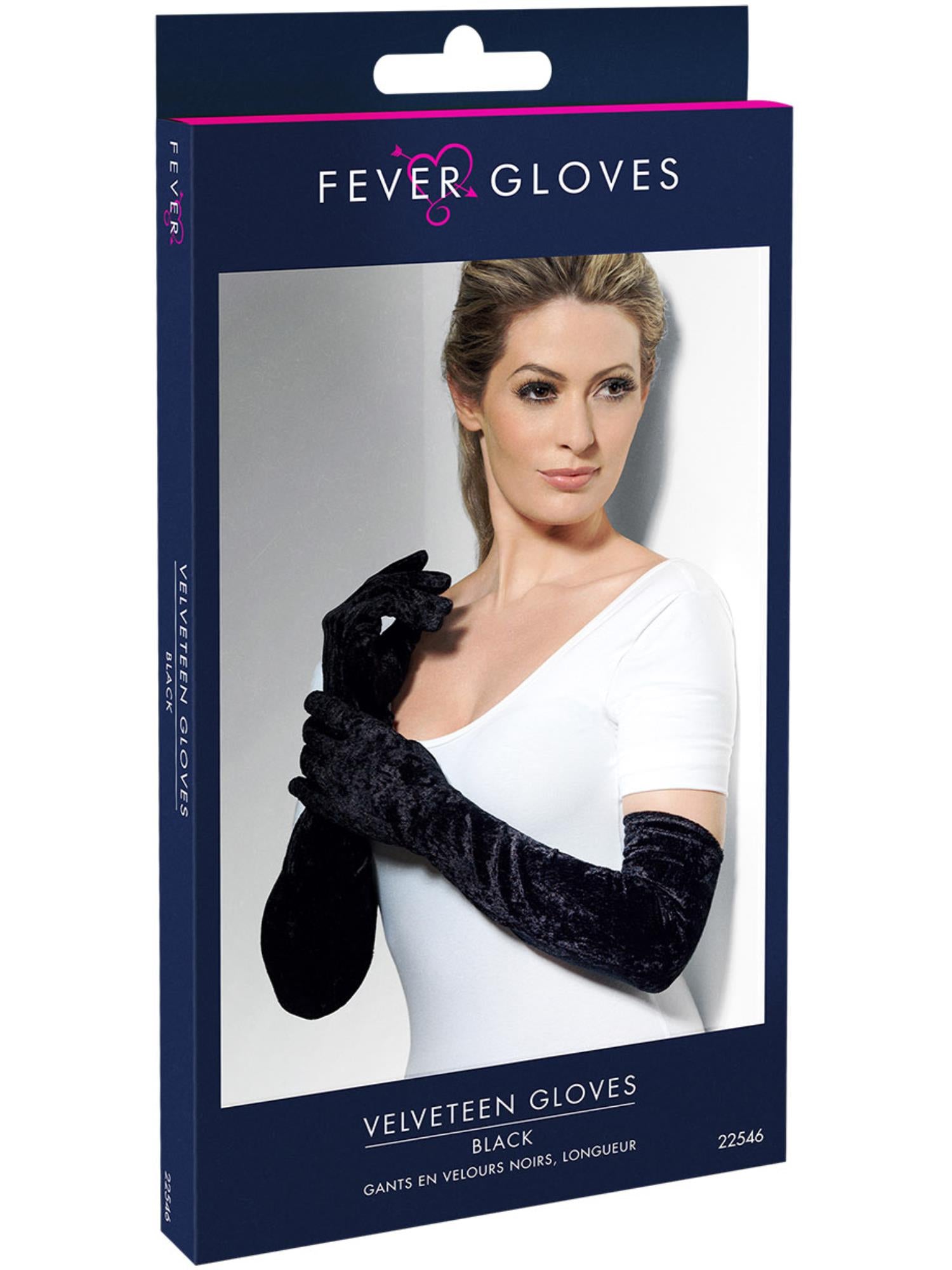 Velveteen Gloves, Black 2