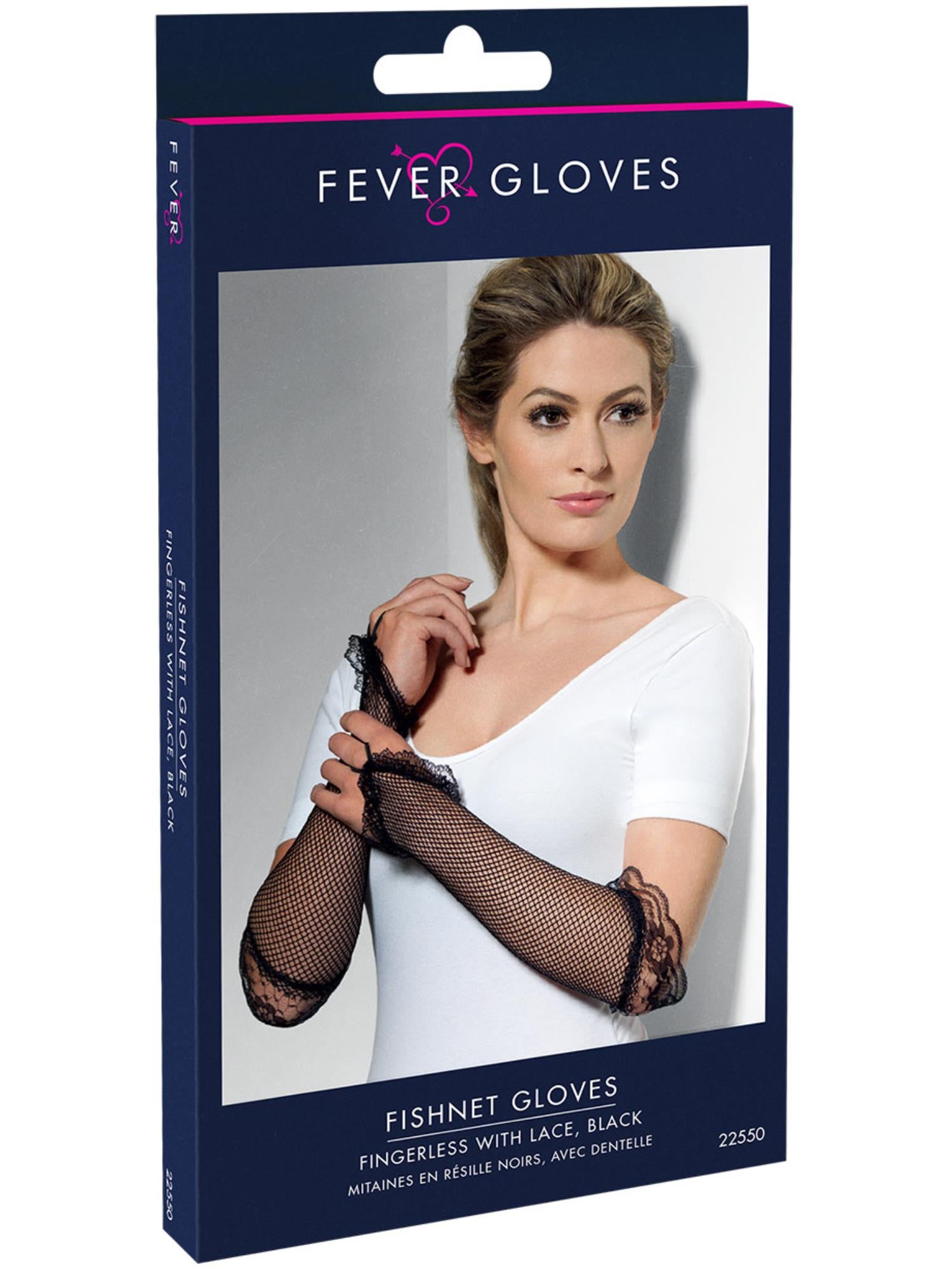 Fingerless Fishnet Gloves Black, Black 2