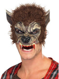 Werewolf Half Face Latex Mask, Brown 1