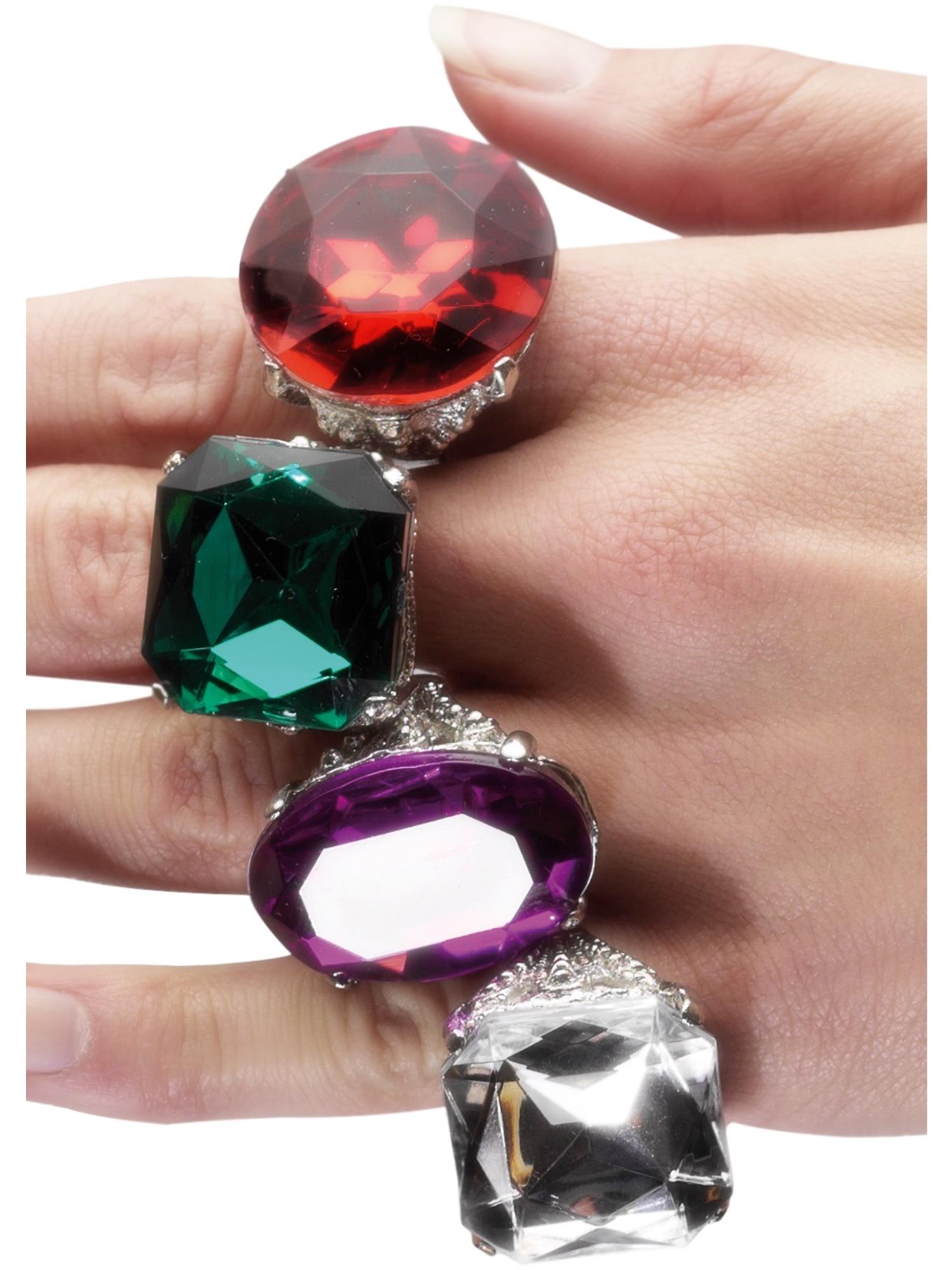 Assorted Colourful Jewel Rings 1