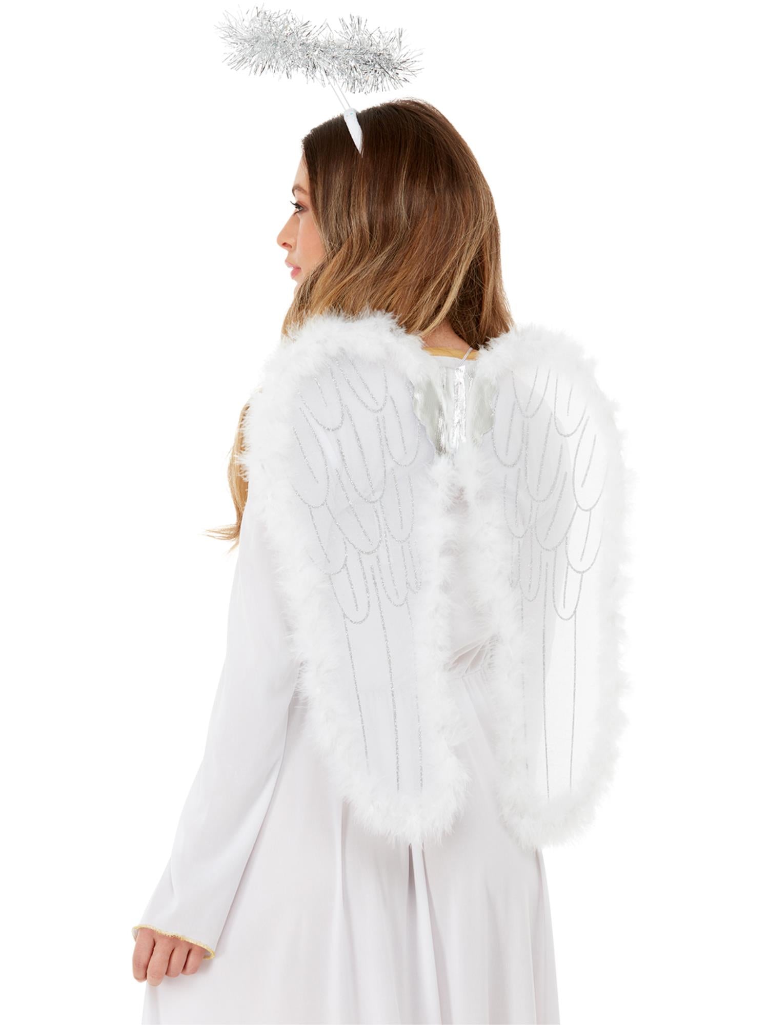 Angel Set, Wings & Halo with Marabou, White 1