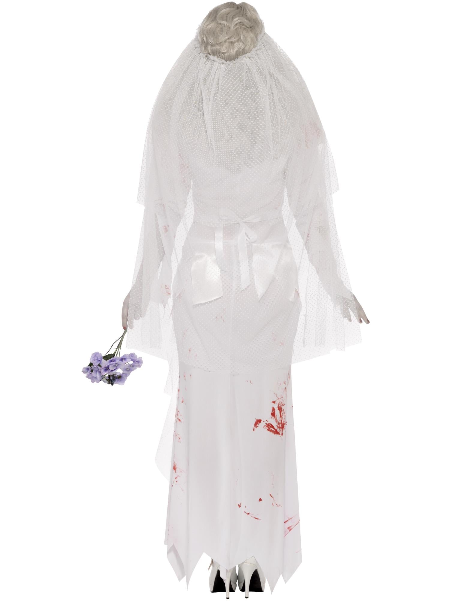 Till Death Do Us Part Zombie Bride Costume, White 2
