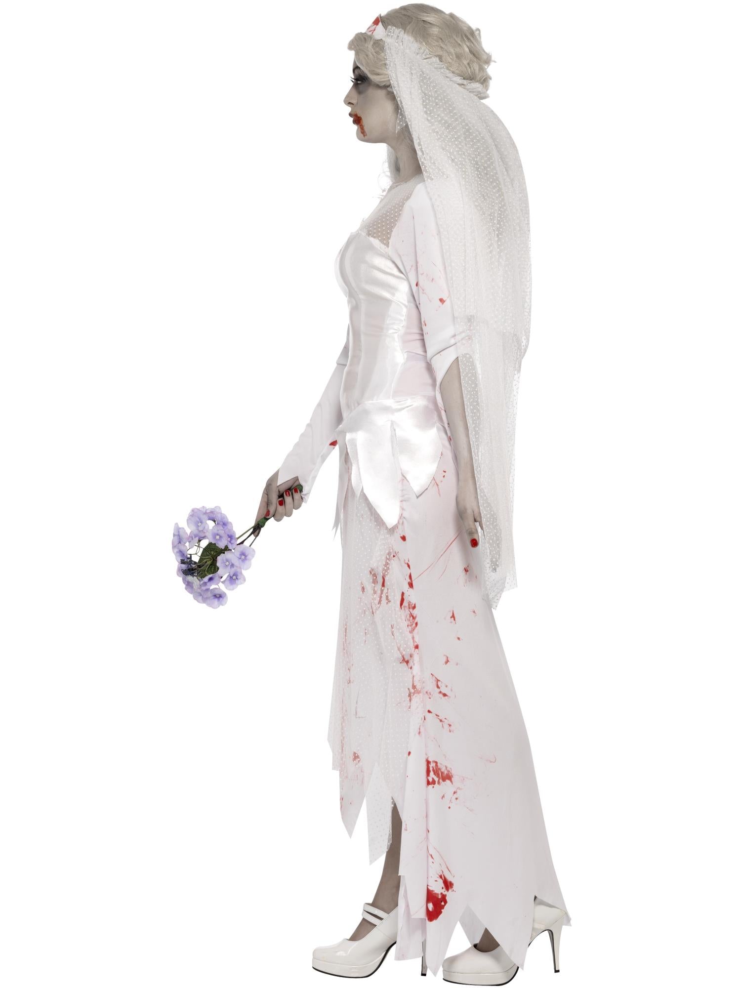 Till Death Do Us Part Zombie Bride Costume, White 3
