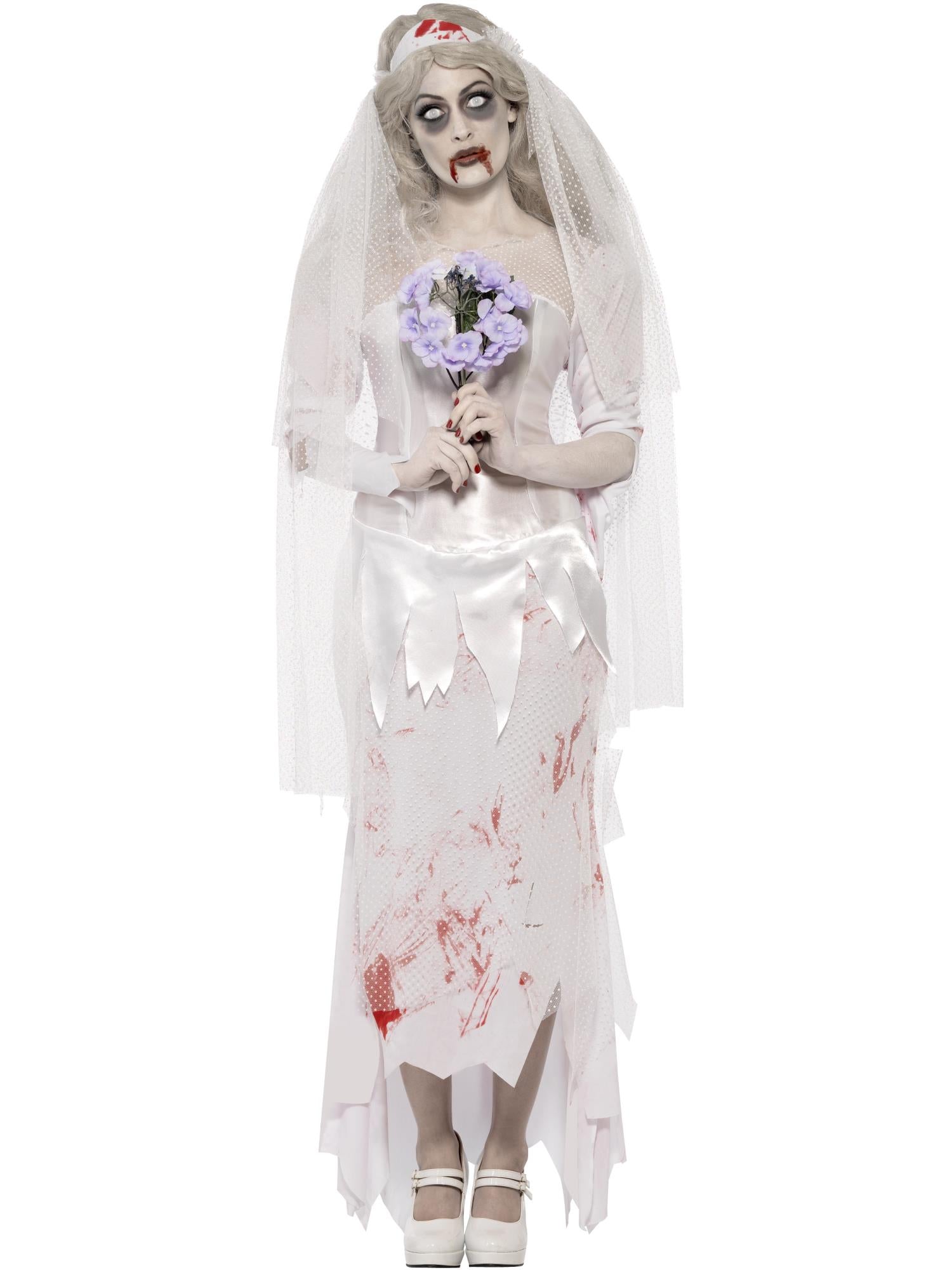Till Death Do Us Part Zombie Bride Costume, White 1