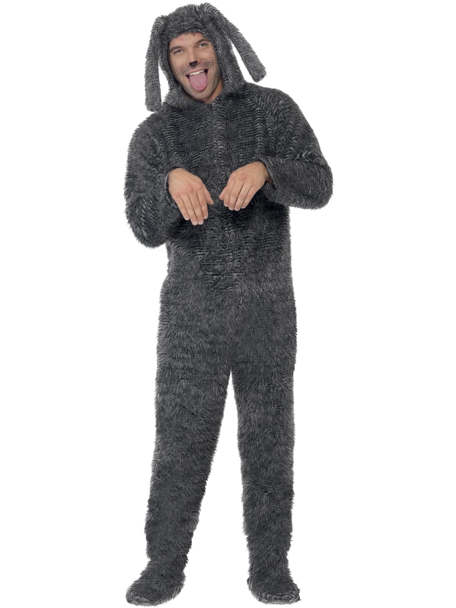 Fluffy Dog Costume, Grey 1
