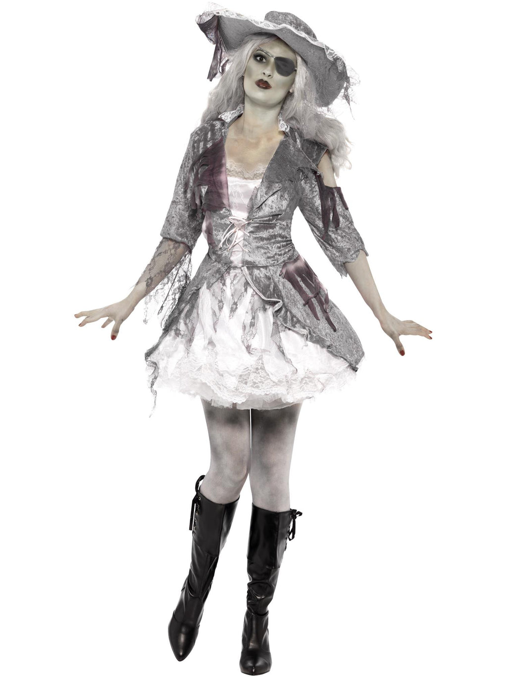 Deluxe Ghost Ship Pirate Treasure Costume, Grey 1