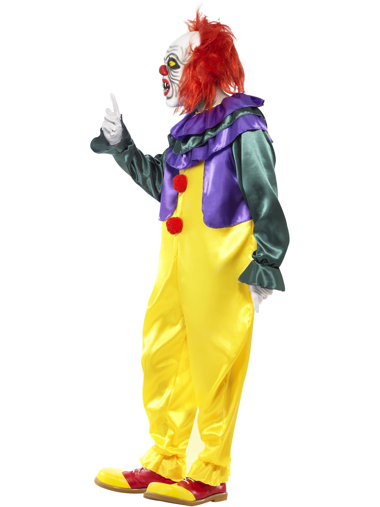 Classic Horror Clown Costume, Multi-Coloured 3