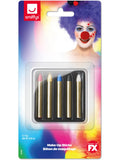 Smiffys Make-Up FX, Face/Body Paint Sticks, Multi, 1