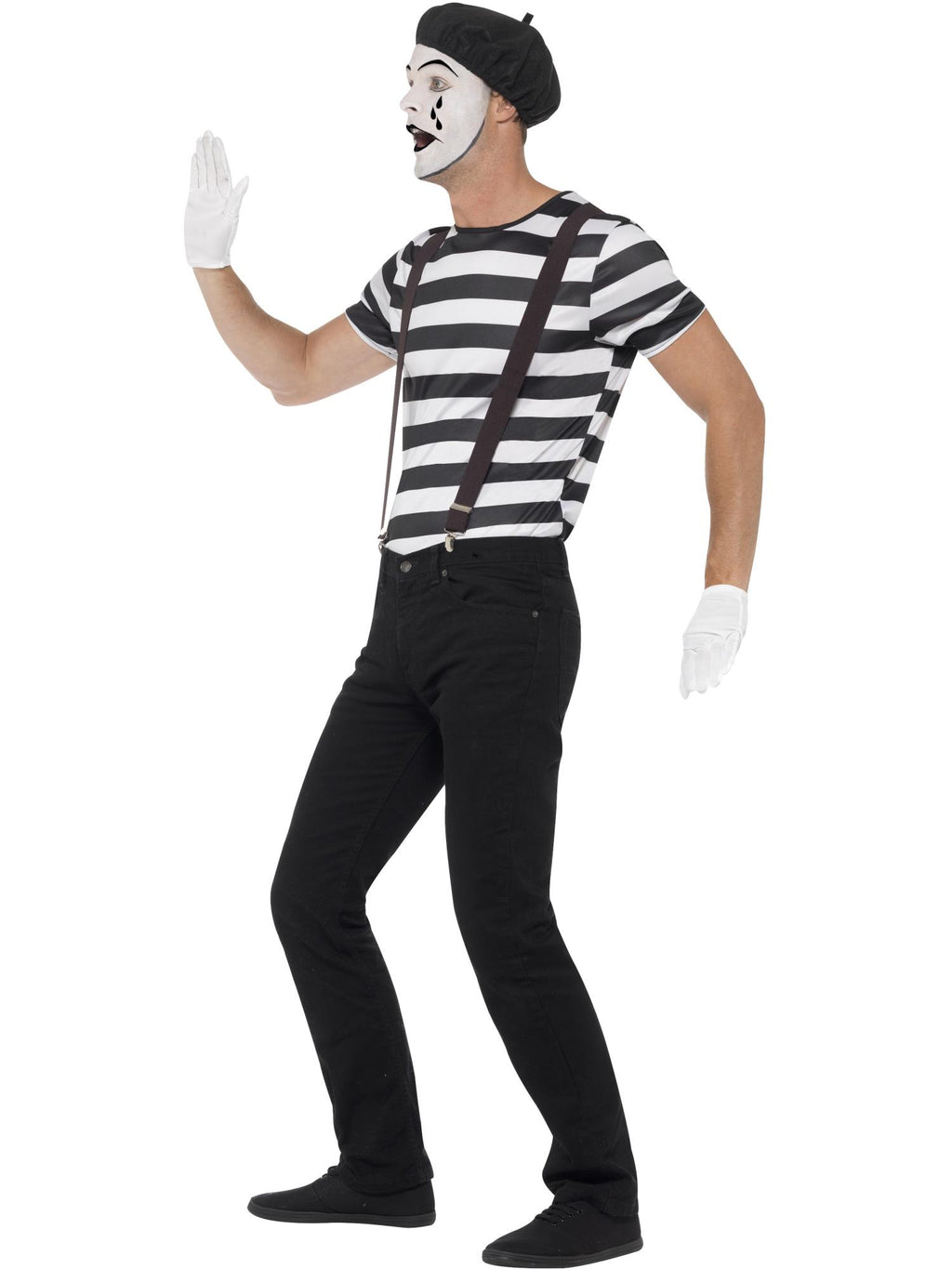 Gentleman Mime Artist Costume, Black 3