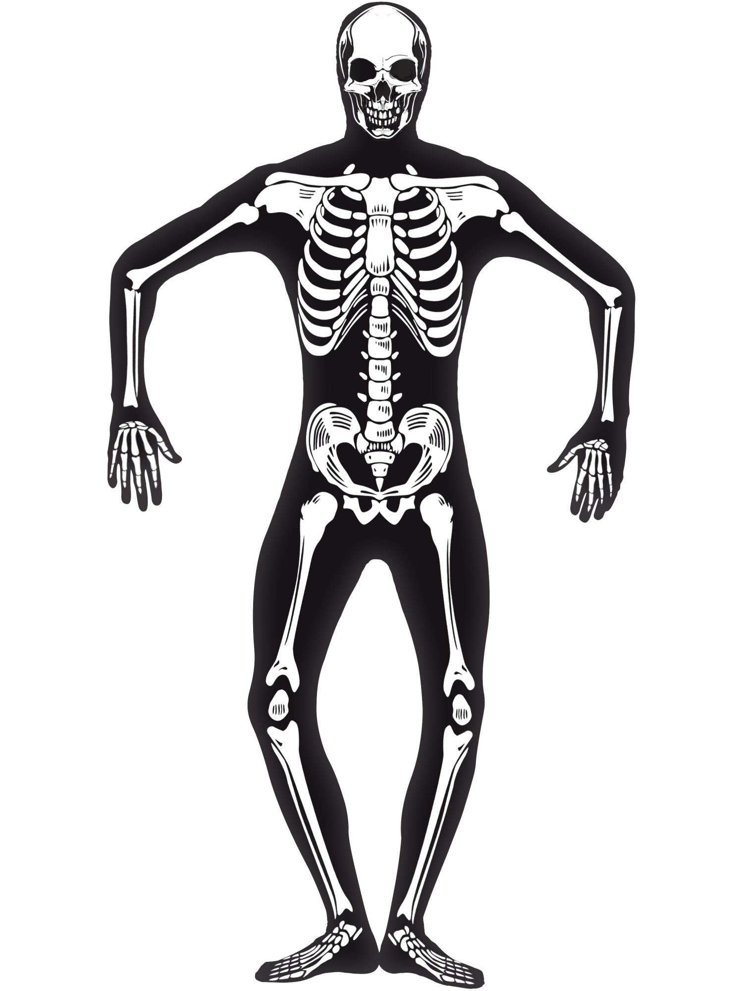 Skeleton Second Skin Costume, Black 1