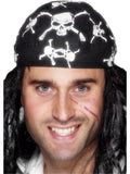 Pirate Bandana, Skull and Crossbones Design, Black 1
