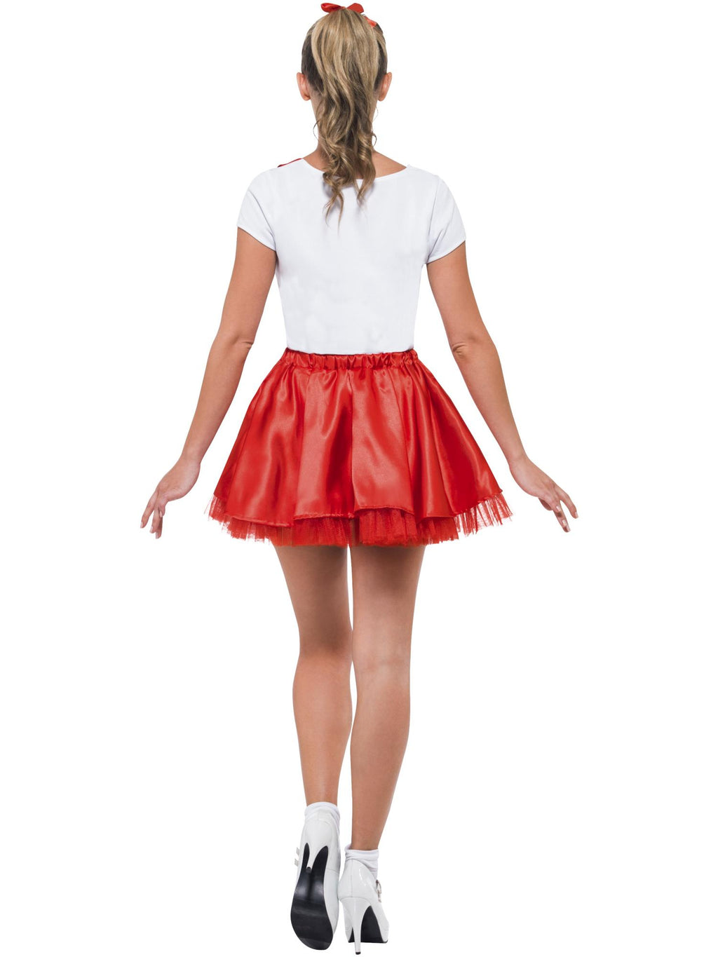 Sandy Cheerleader Costume, Red & White 2