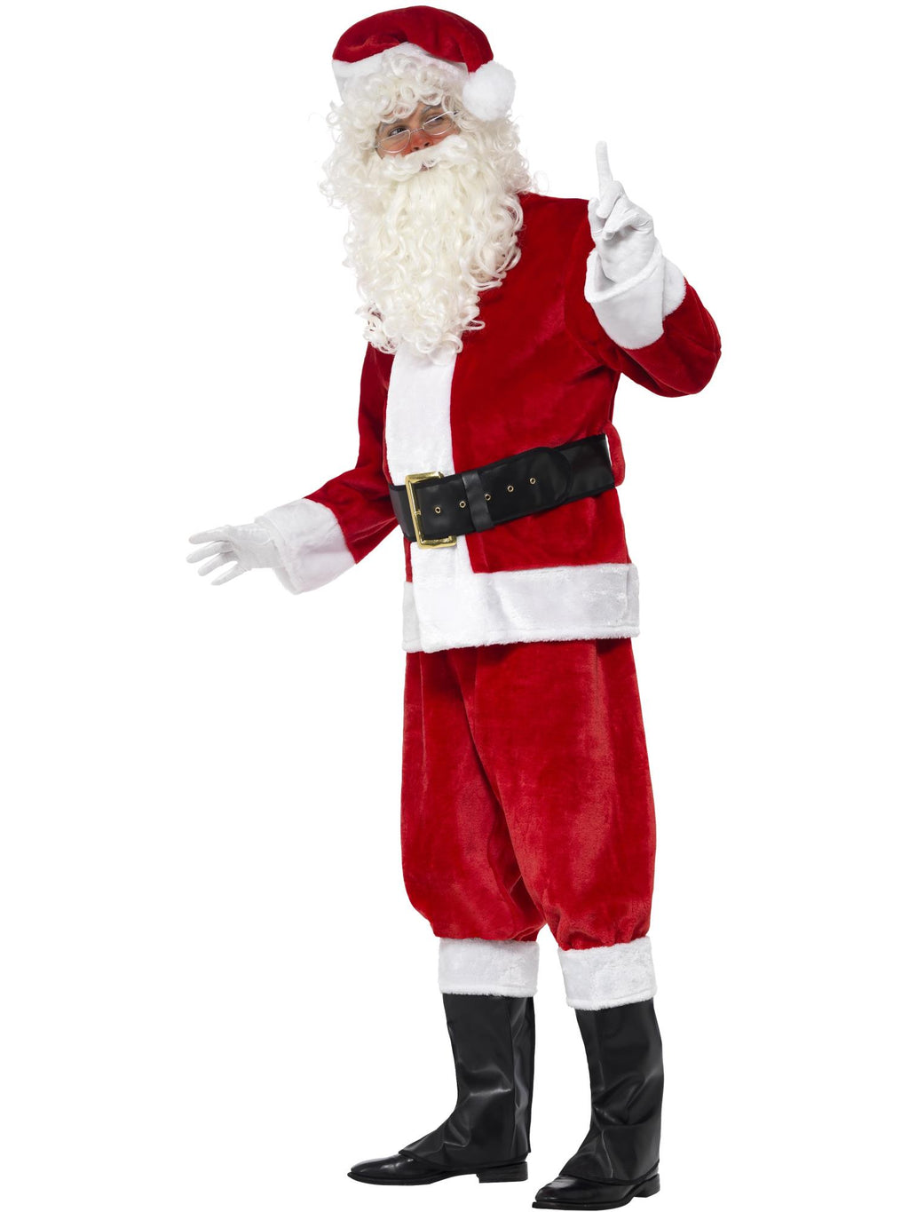 Deluxe Santa Costume & Hat, Red 3