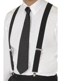 Black Elasticated Braces, Black 1