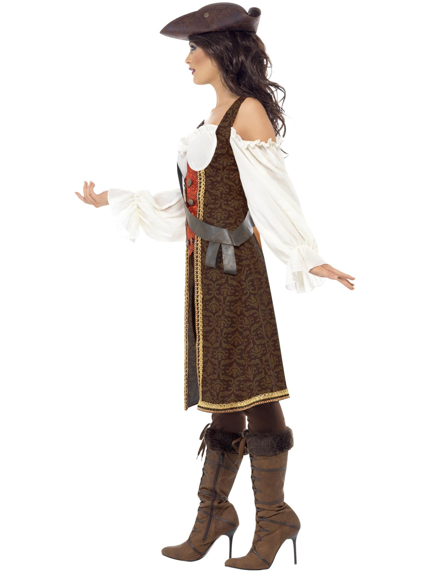 High Seas Pirate Wench Costume, Brown 3