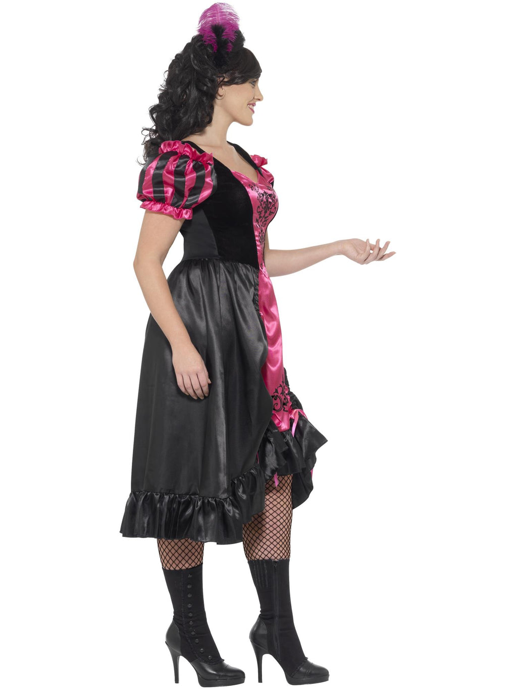 Curves Sassy Saloon Costume, Pink 3