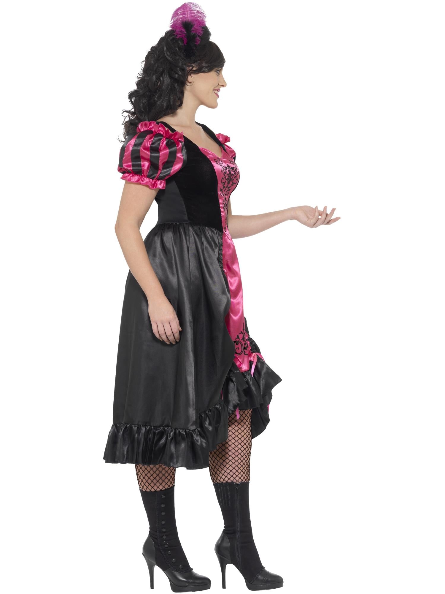 Curves Sassy Saloon Costume, Pink 3