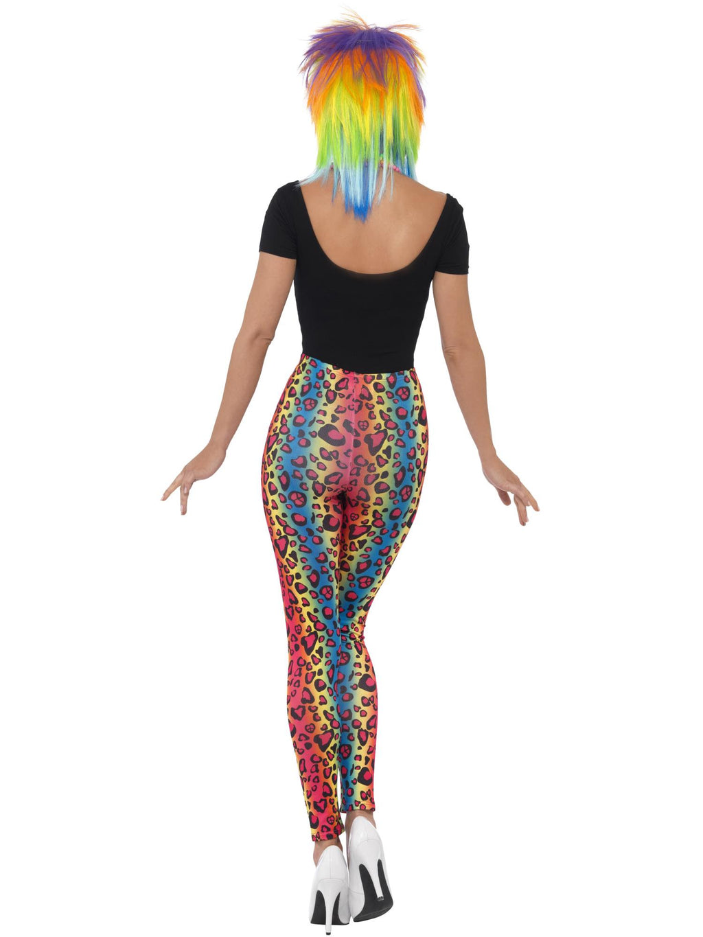 Neon Leopard Print Leggings, Multi-Coloured 2