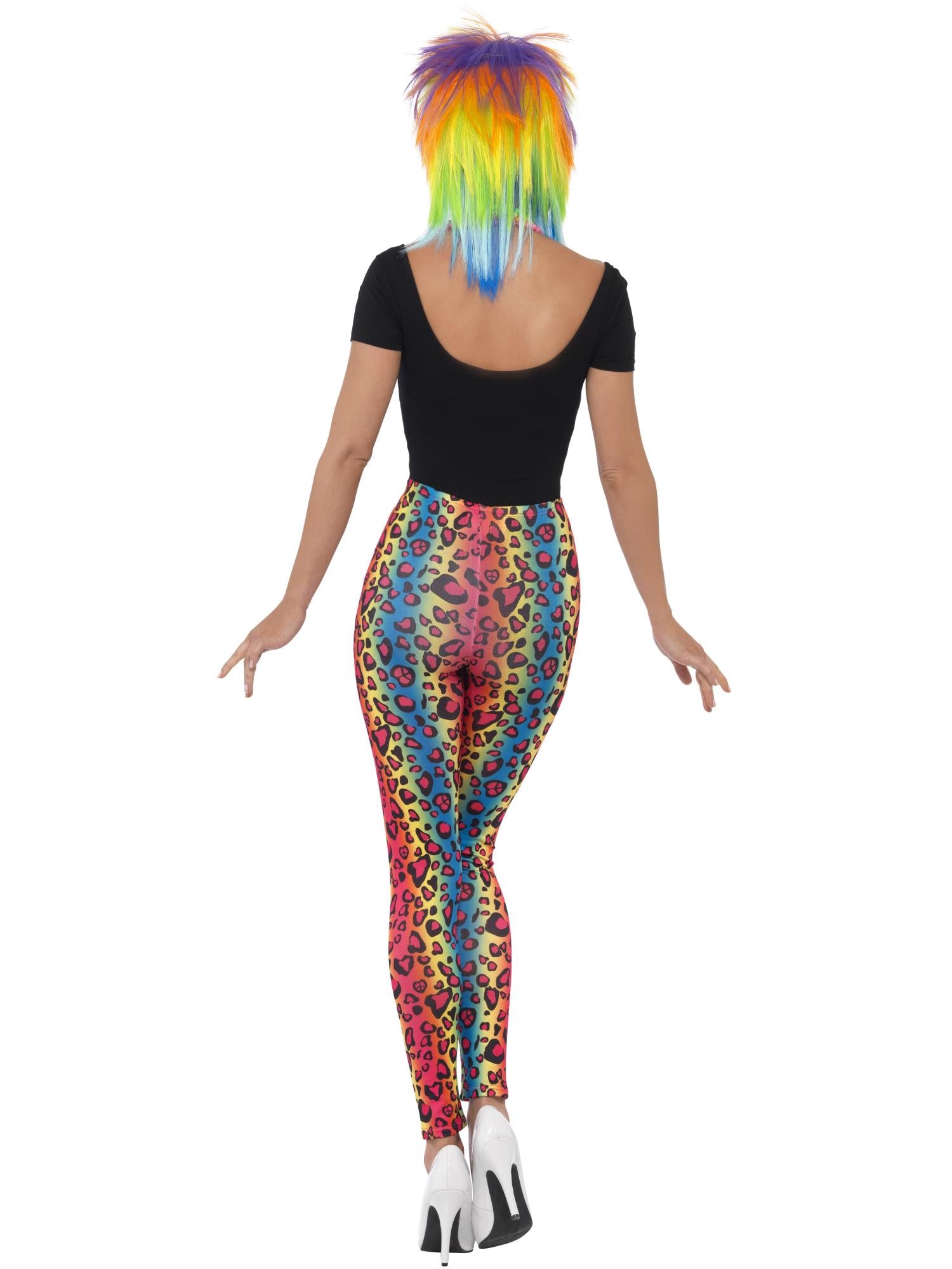 Neon Leopard Print Leggings, Multi-Coloured 2