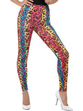 Neon Leopard Print Leggings, Multi-Coloured 1