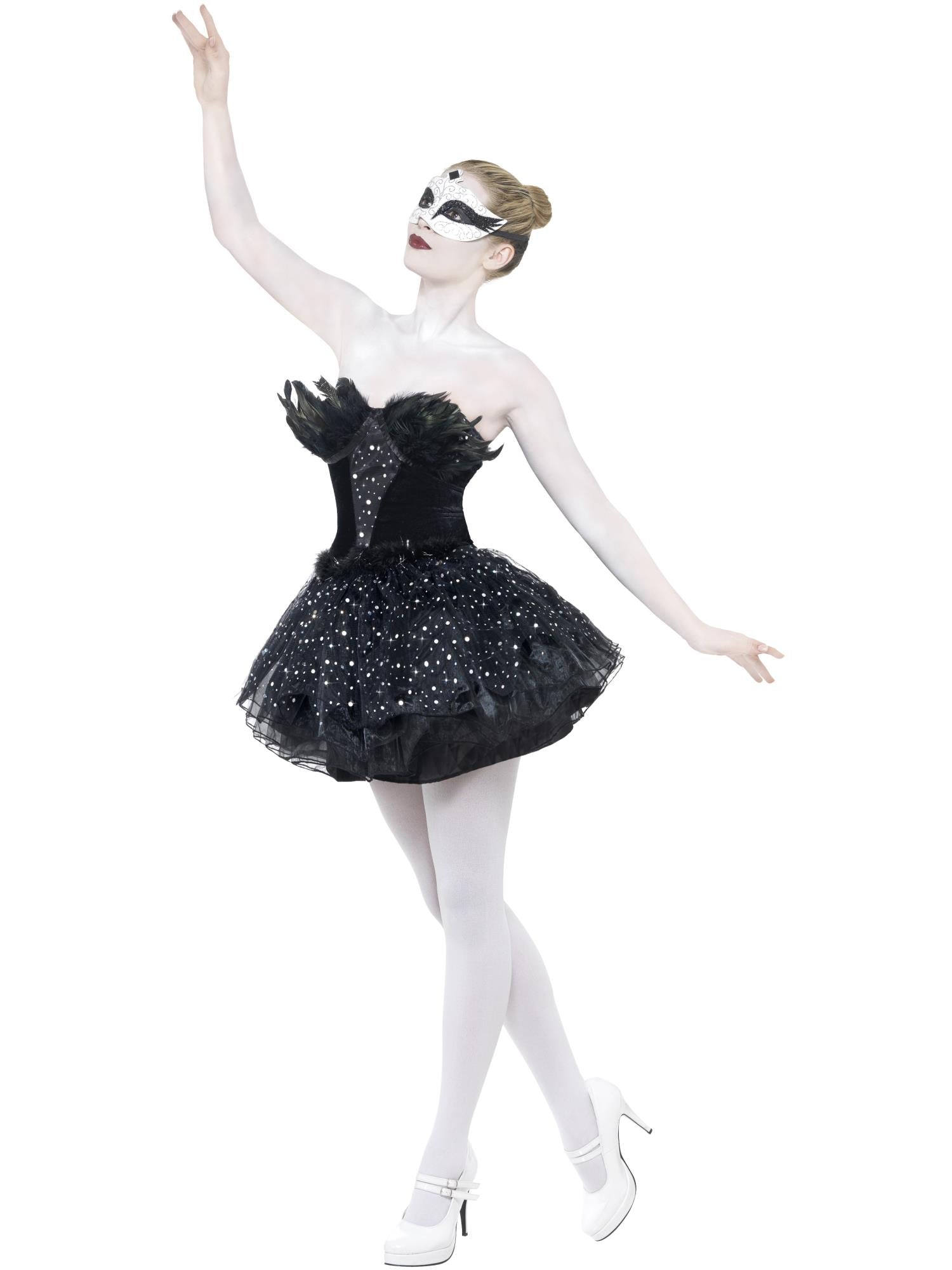 Gothic Swan Masquerade Costume, Black 1