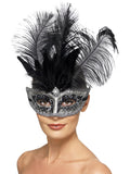 Venetian Colombina Eyemask, Grey 1