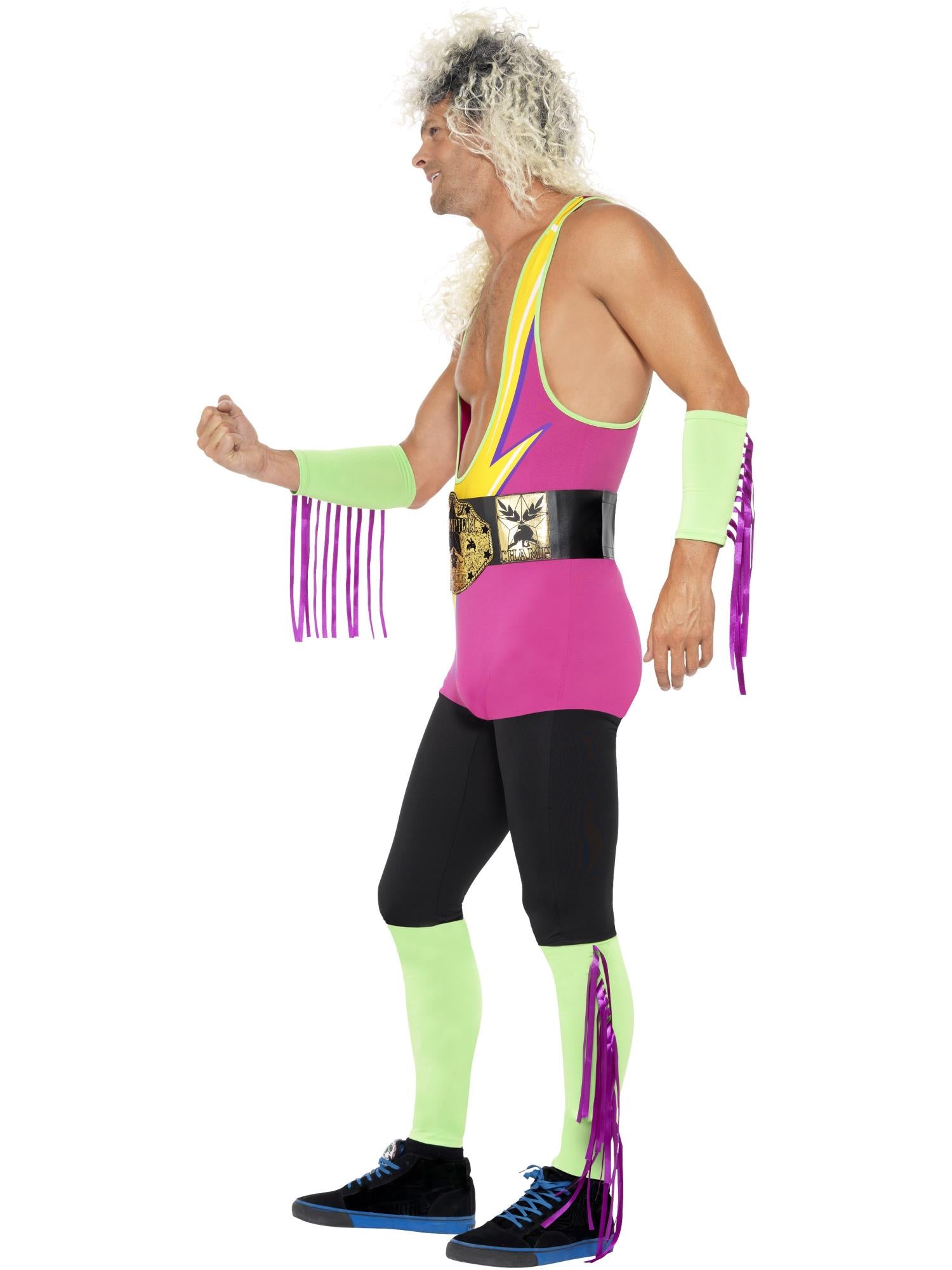 Retro Wrestler Costume, Multi-Coloured 3