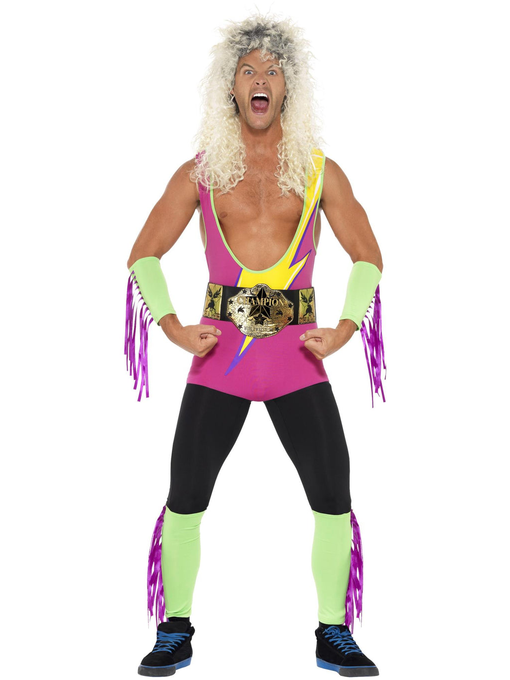Retro Wrestler Costume, Multi-Coloured 1