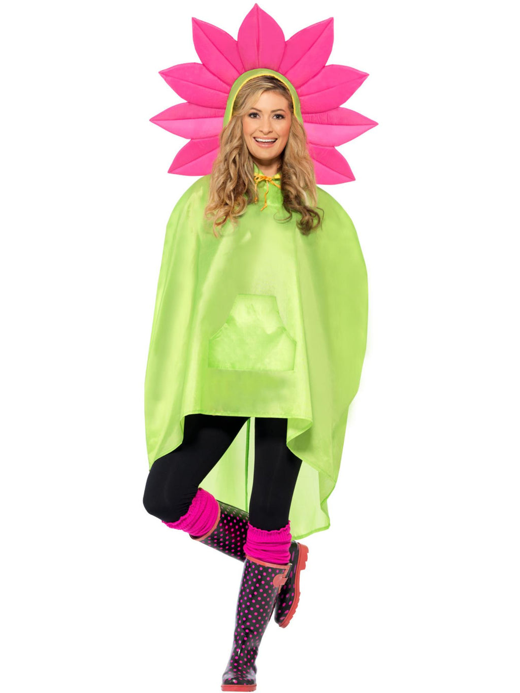 Flower Party Poncho, Green 1