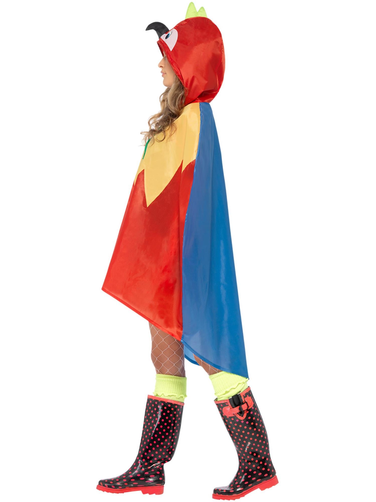 Parrot Party Poncho, Red 3
