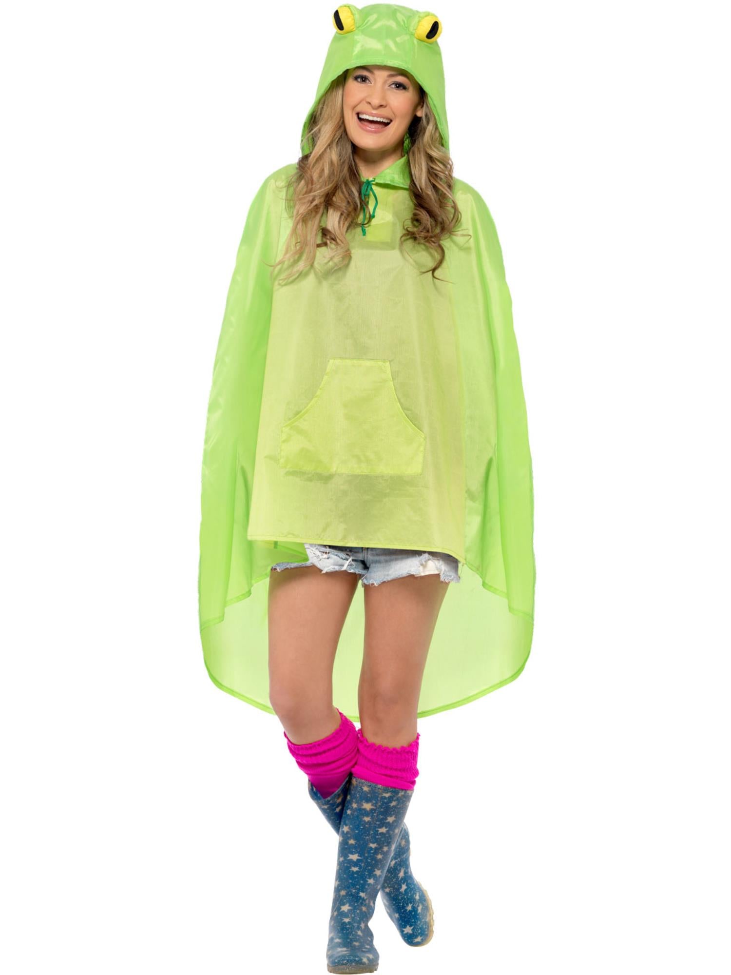 Frog Party Poncho, Green 1