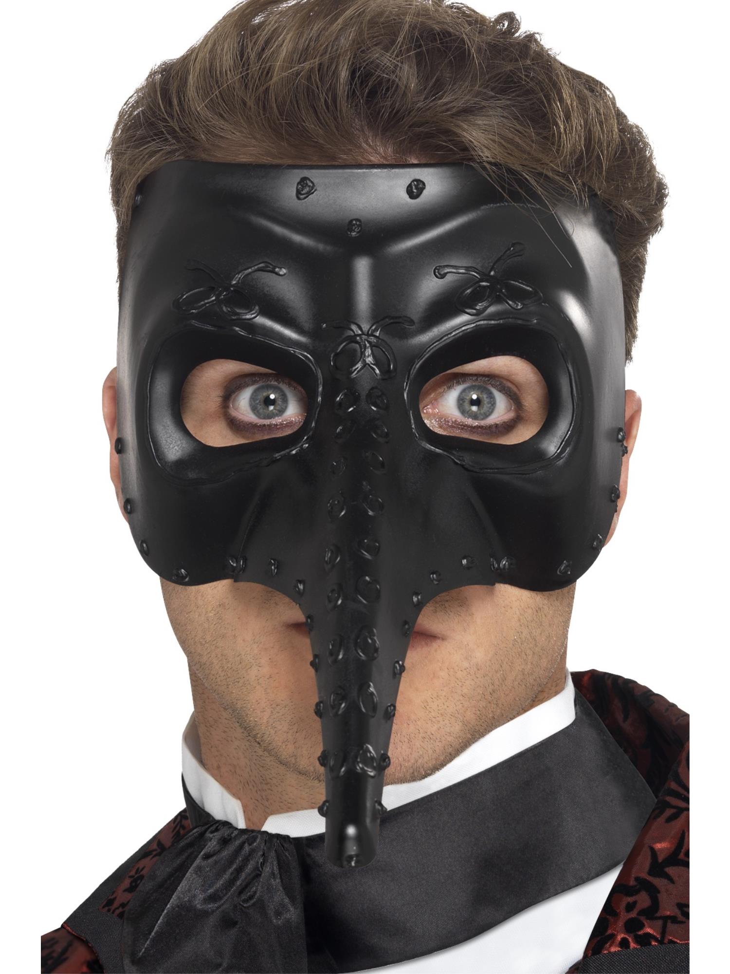 Venetian Gothic Capitano Mask, Black 1
