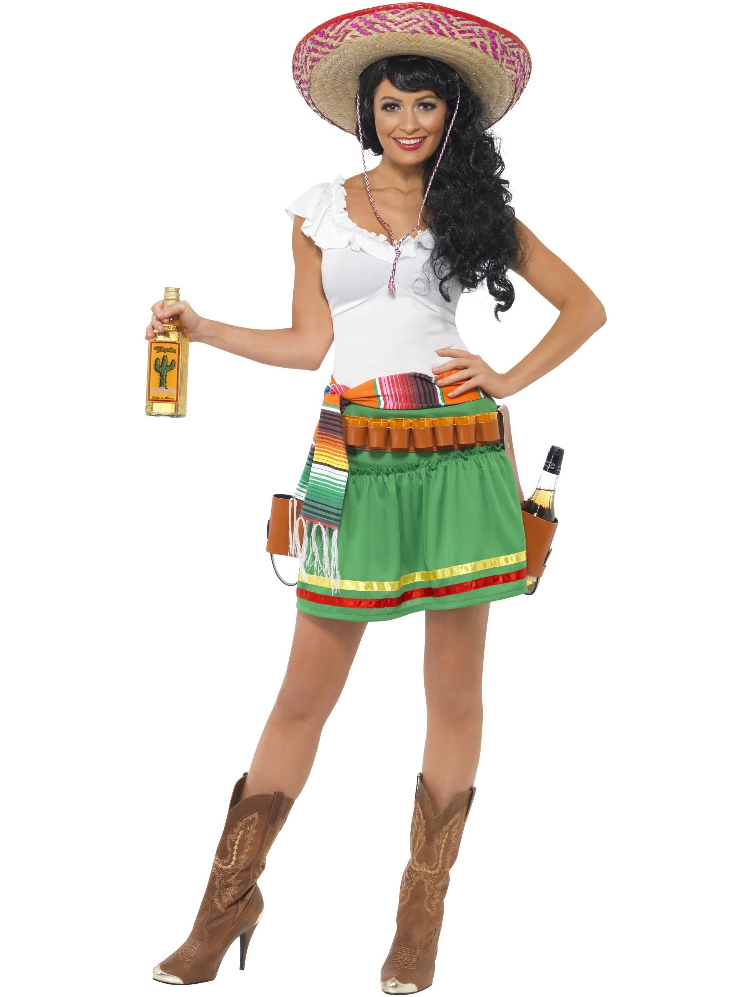 Tequila Shooter Girl Costume, Green 1