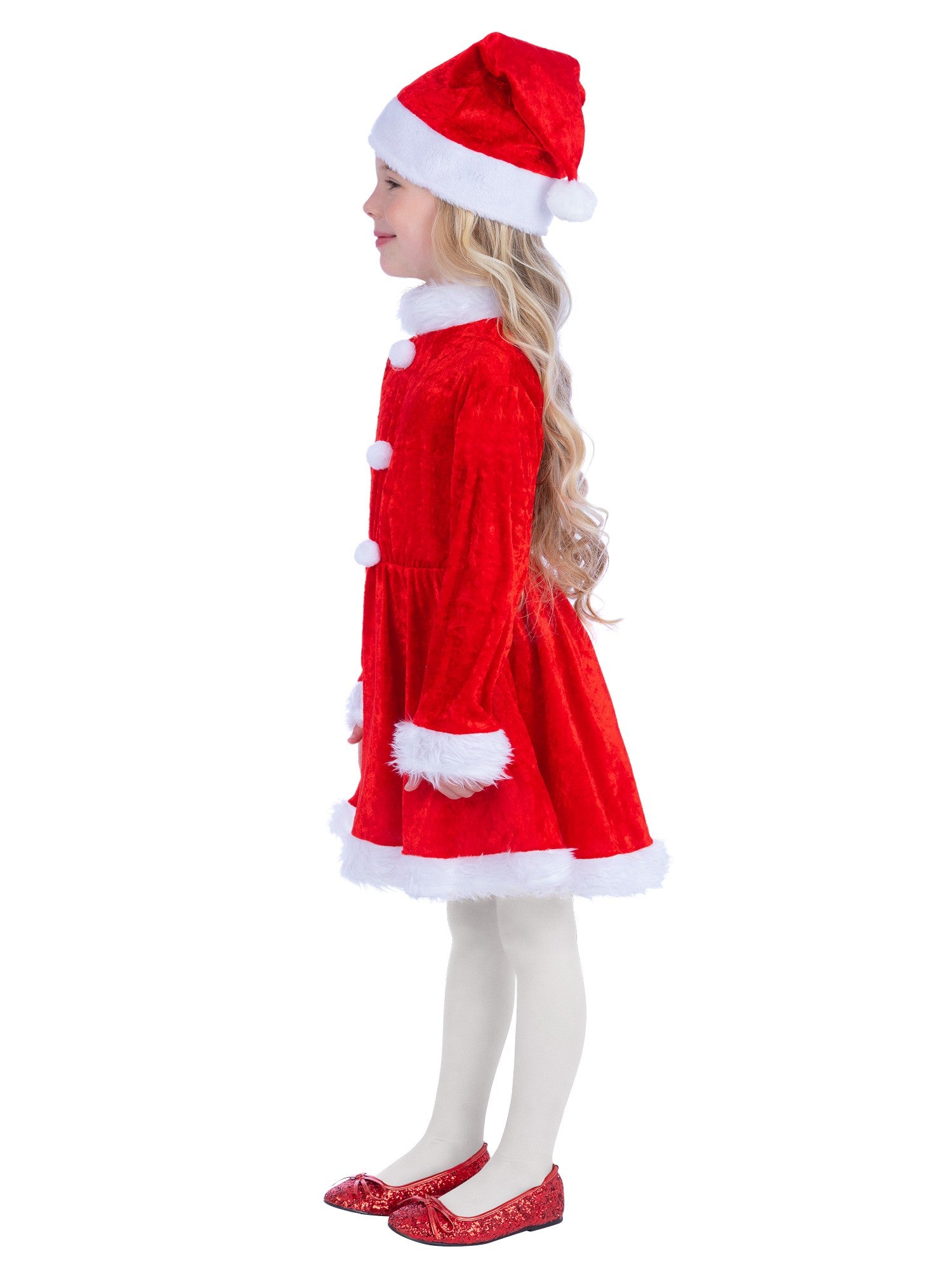 Mini Miss Santa Costume, Red 3