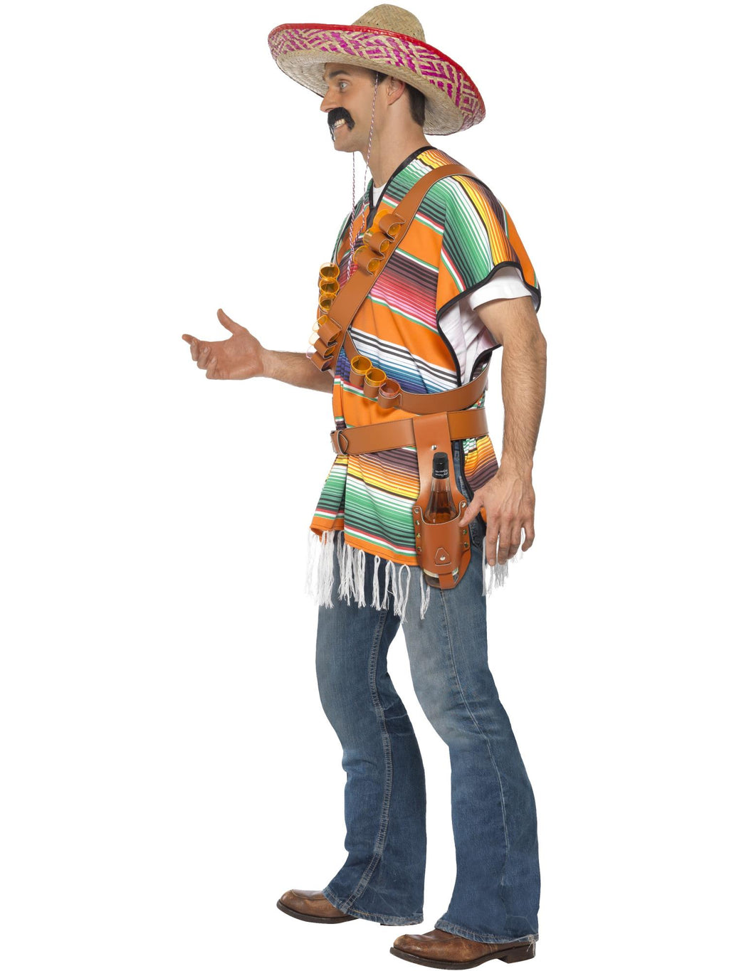 Tequila Shooter Guy Costume, Orange & Green 3