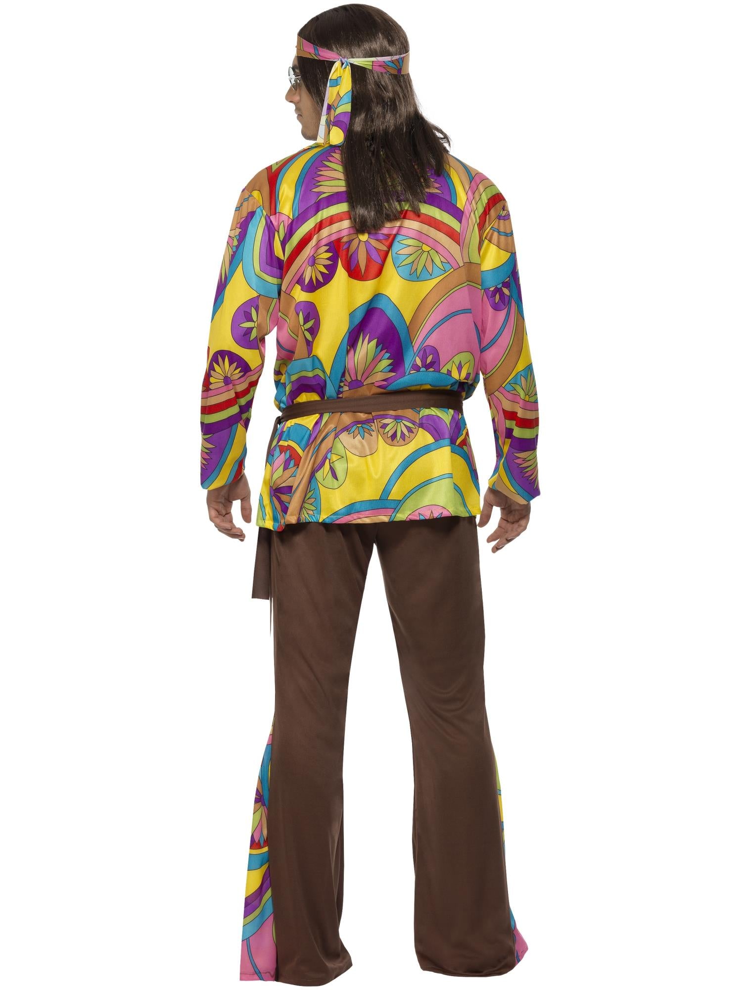 Psychedelic Hippie Man Costume, Multi-Coloured 2