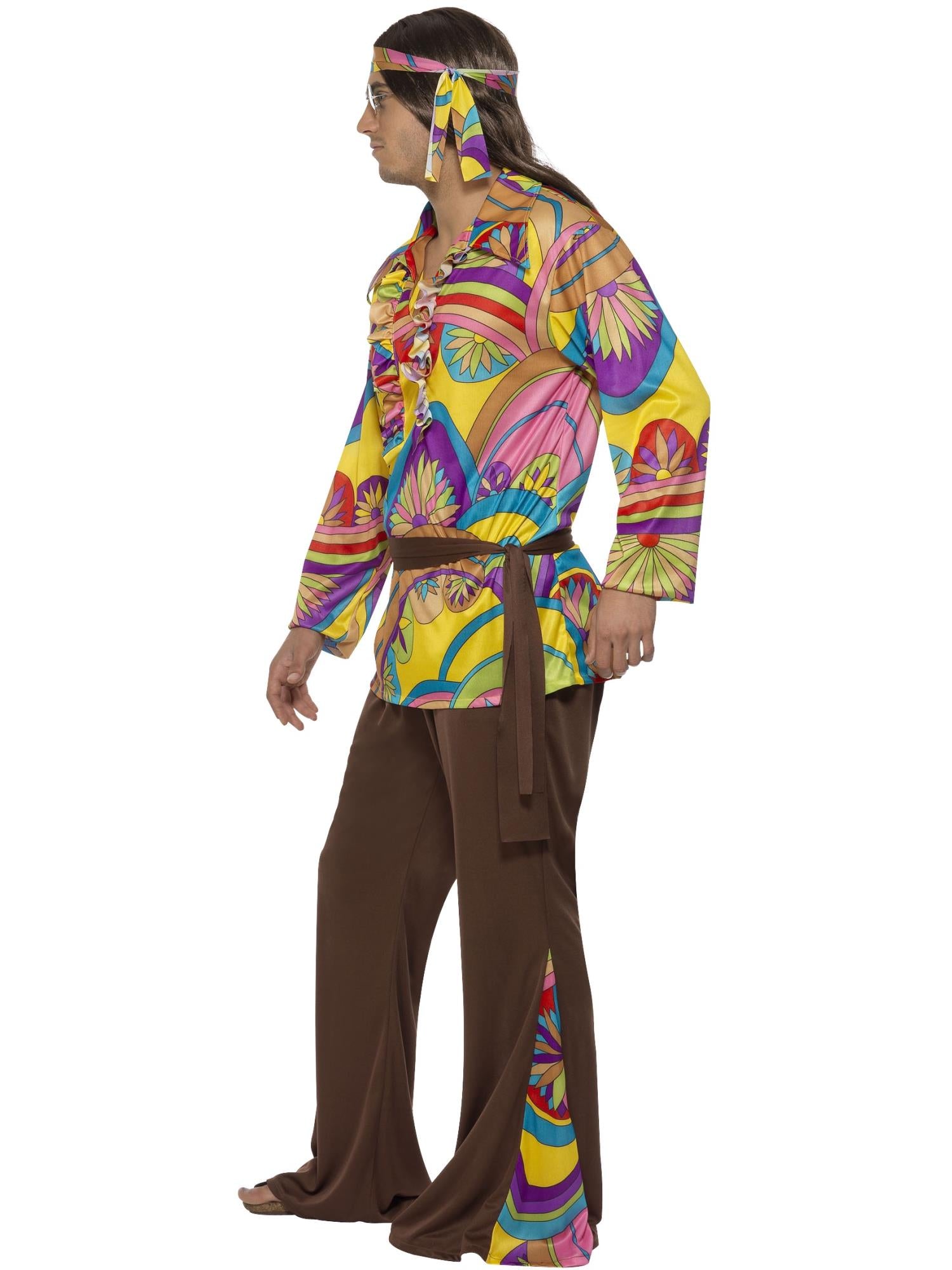 Psychedelic Hippie Man Costume, Multi-Coloured 3